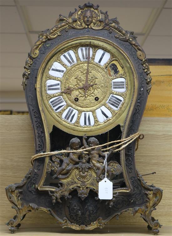 A French ormolu mounted boulle bracket clock, W.41cm